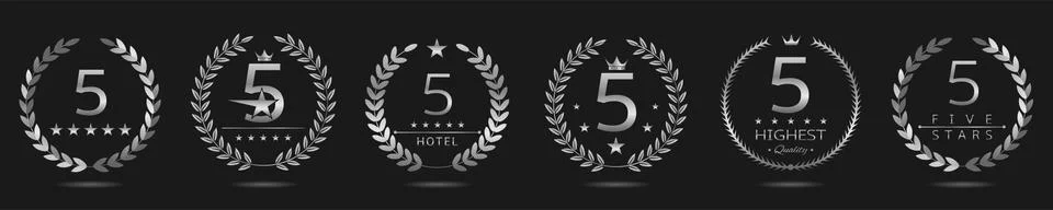 Five star badge set Stock Illustration