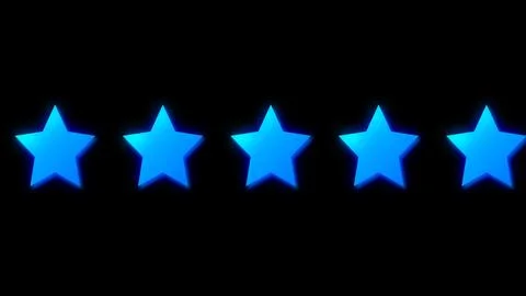 Five-Star Customer Feedback Rating Scale on Black Background. Five-star rat.. Stock Illustration