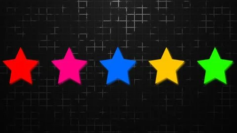 Five-Star Customer Feedback Rating Scale on a grid background. Five-star ra.. Stock Illustration