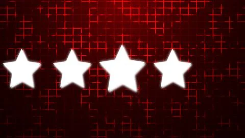 Five-Star Customer Feedback Rating Scale on a grid background. Five-star ra.. Stock Illustration