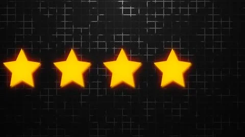 Five-Star Customer Feedback Rating Scale on a grid background. Five-star ra.. Stock Illustration