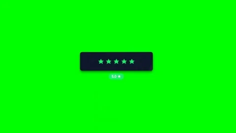 Five star customer rating review popup on green screen Vídeo Stock 344371382