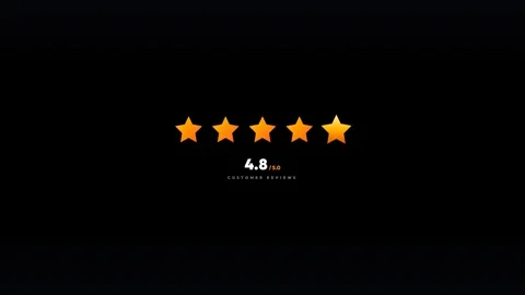 Five star customer review rating animation on black background. 4K Stock Footage 341694863