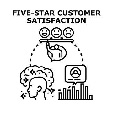 Five star customer satisfaction experience concept illustration イラスト素材