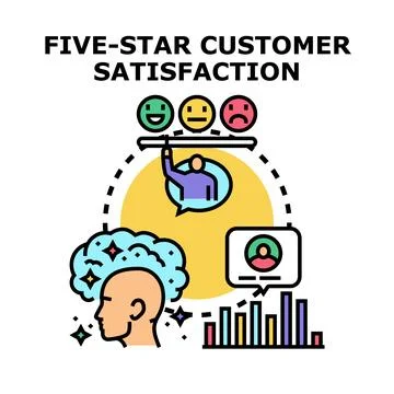 Five star customer satisfaction experience concept illustration イラスト素材