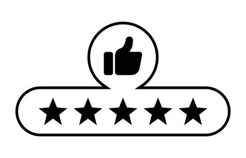 Five Star Excellent Customer Rating Thumbs Up Icon Stock Illustration