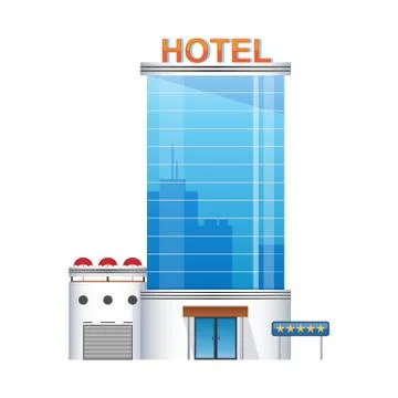 Five-star hotel building 3d icon Ilustración de archivo