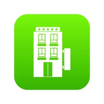 Five star hotel icon digital green Ilustración de archivo