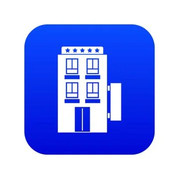 Five star hotel icon digital blue Ilustración de archivo