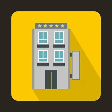 Five star hotel icon in flat style Ilustración de archivo