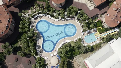 Five star hotel with private pool. Top shot Vídeos de archivo 118678896