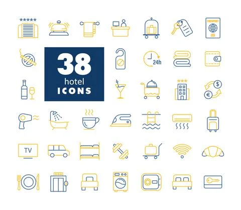 Five star hotel vector flat isolated icon Stock Illustration