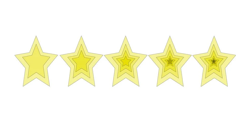 Five star icon vector. Rating sign Illustrazione stock