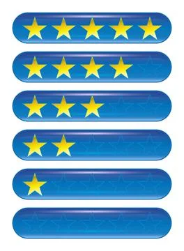 Five star rank A set of five star rank icons Copyright: xZoonar.com/magann... Foto stock