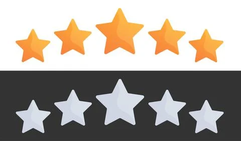 Five star rate concept isolated on white and black background. Vector Stock Illustration