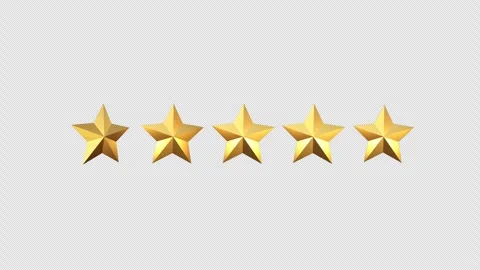 Five Star Rating 3D Golden 360 Rotation animation. Stock Footage 323579843