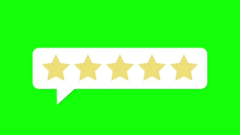 Five star rating animated with hand pointer on green screen for feedback Stock Footage 310949040