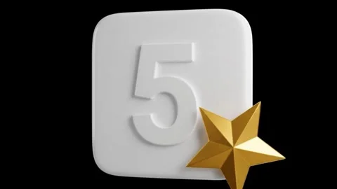 Five star rating animation for app store reviews and website testimonials Stock Footage 320148511