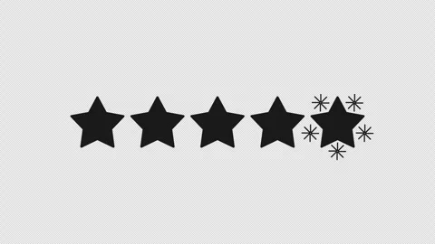 Five star rating animation with black color. Stock Footage 262034382