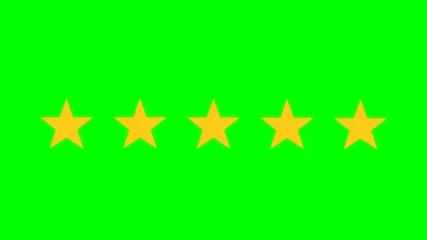Five Star Rating Animation on Green Screen Stock Footage 332692335