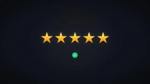 Five star rating animation with success checkmark for customer feedback and.. Stock Footage 337566158