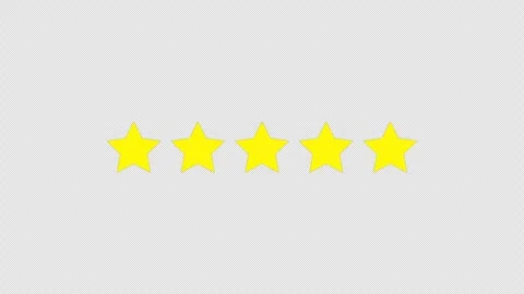 Five star rating animation on transparent background 스톡 동영상 339555636