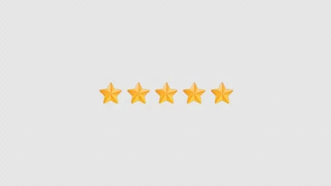 Five star rating animation on transparent background Stock Footage 339555952