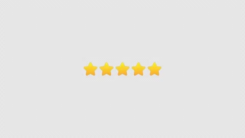 Five star rating animation on transparent background 스톡 동영상 339556145
