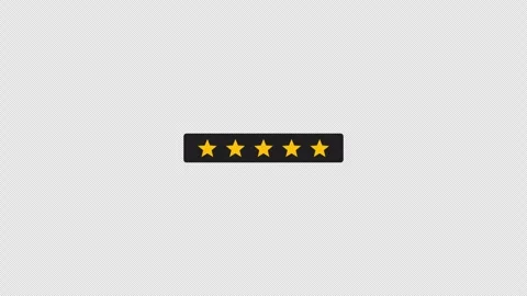 Five star rating animation on transparent background 스톡 동영상 339556525