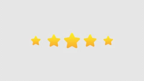 Five star rating animation on transparent background 스톡 동영상 339556981