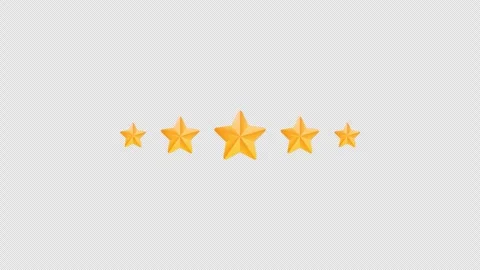 Five star rating animation on transparent background Stock Footage 339557467
