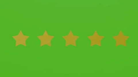 A five-star rating that changes color from white to yellow. 2D Animation Stock Footage 281356297