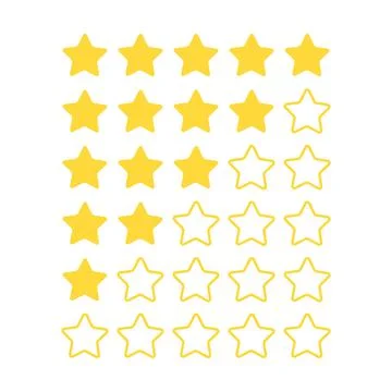 Five star rating. Feedback bar for customers opinion. Flat icon product review Illustrazione stock