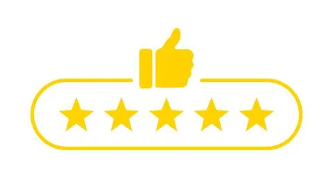Five Star Rating Like Feedback Vector Illustration Stock Illustration