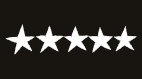 Five Star Rating: Hand-drawn Stars on Black Background Stock Footage 311143965