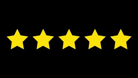 Five star rating icon animation video transparent background. Stock Footage 317368182