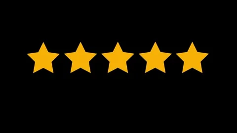 Five star rating icon animation isolated on a black background Stock Footage 321469978