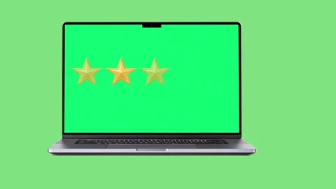 Five Star Rating on Laptop Screen Stock Footage 315041795