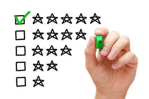 Five star rating Stock Photos