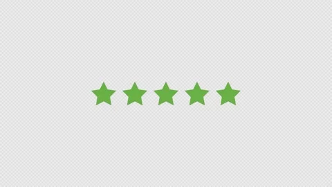 Five Star Rating. Positive Feedback. 5 Stars. Transparent Background. 4K Stock Footage 276213376