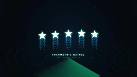 Five Star Rating System Animation with Radar Scan and Volumetric Stars Indi.. Stock Footage 346871102