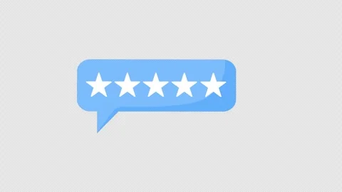 Five-star rating within a speech bubble, representing excellence, positive .. Stock Footage 309076442