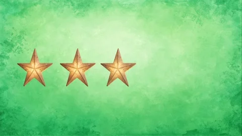 Five star ratting on flade style in green background Stock Footage 315015894