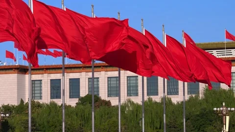The five-star red flag of the Chinese national flag Video stock 312798465