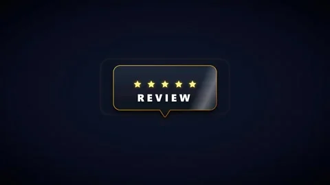 Five star review rating animation with glowing gold stars and ui five stars.. Stock Footage 337566165