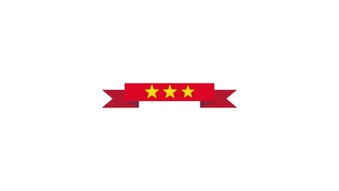 Five star ribbon badge vector illustration. award icon. 5 rate gold review .. Stock Footage 333830085