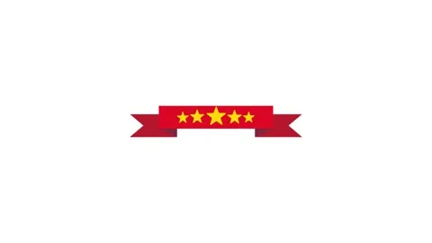 Five star ribbon badge vector illustration. award icon. 5 rate gold review .. Stock Footage 333830105