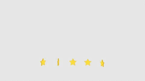 Five stars appear on a transparent background, and then disappear. Animated Stock Footage 201323811