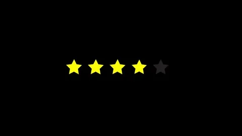 Five stars concept rating, on a black background, 5 Stars Review or rating .. Stock Footage 302912349