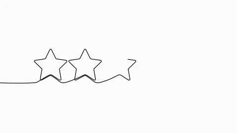 Five stars continuous line drawing animated video. Stock Footage 302091237